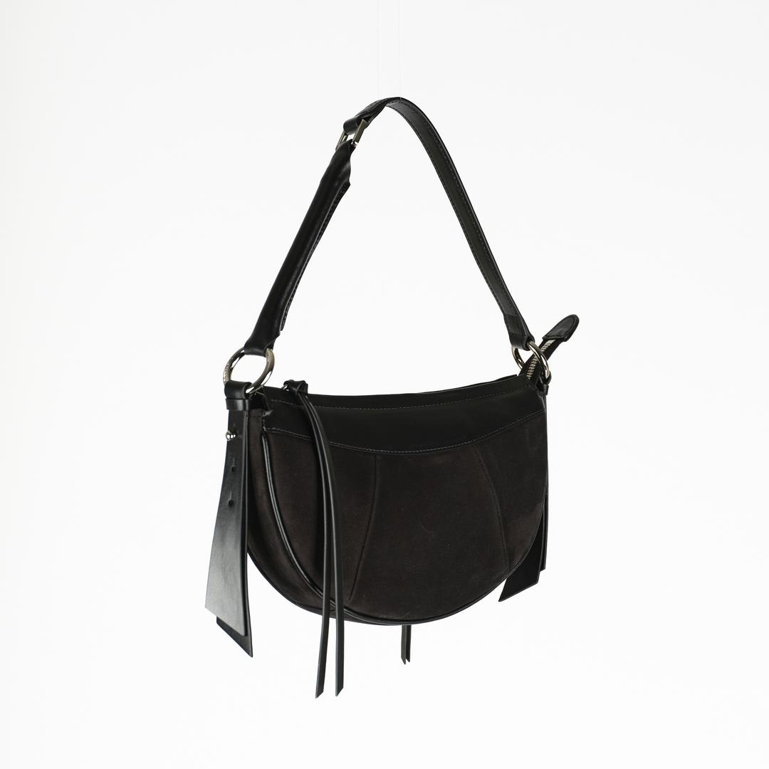 Curved Nubuck Bag (Black)