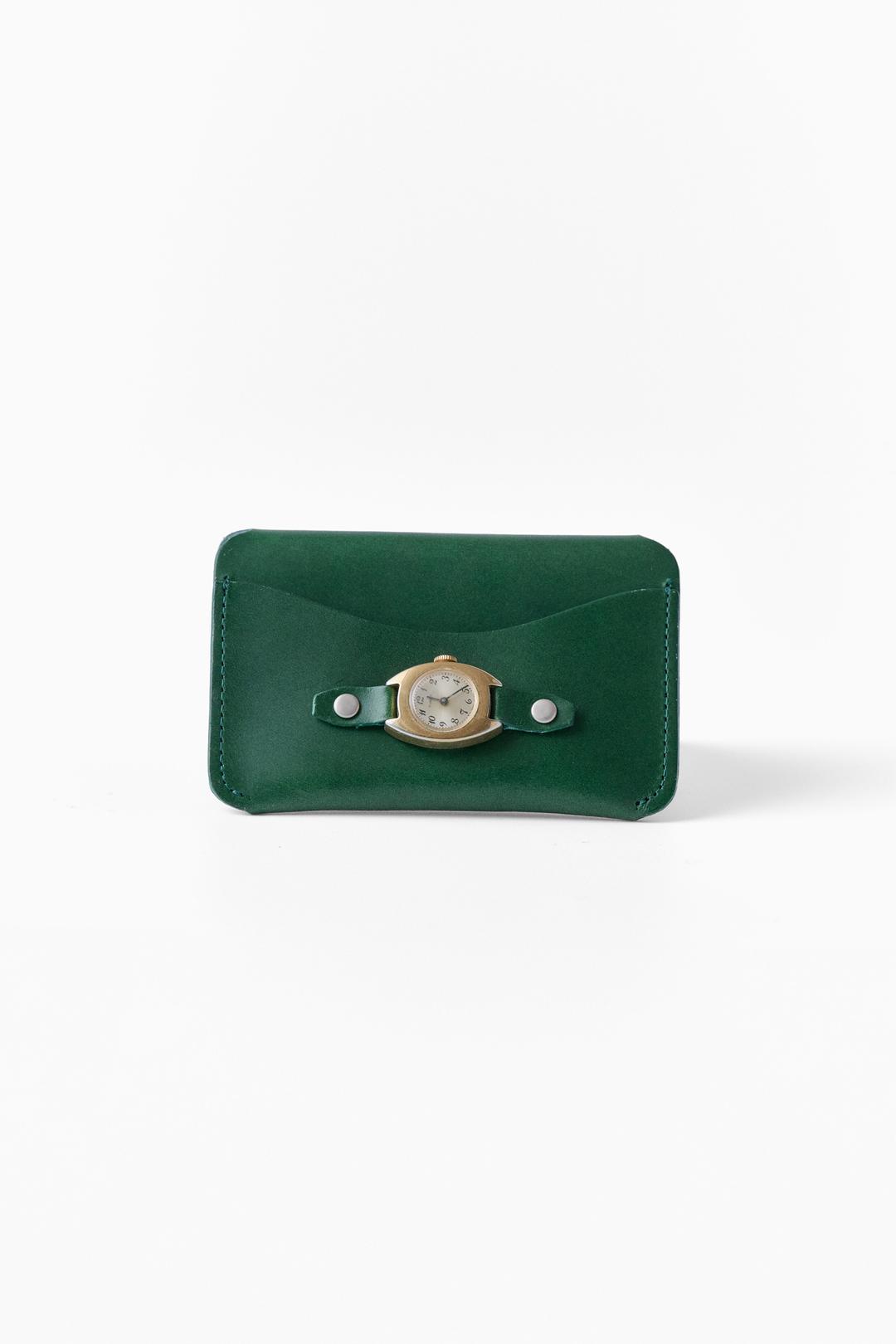 GREEN BUTTERO LEATHER VINTAGE WATCH WALLET V.4