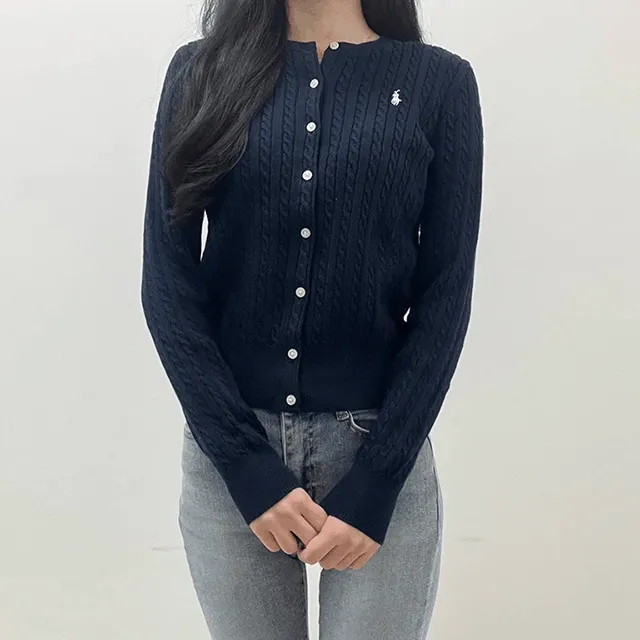 [👏1만장돌파👏/백화점당일출고] 폴로 랄프로렌 가디건 걸즈 꽈배기 블랙 화이트 핑크 헌터네이비