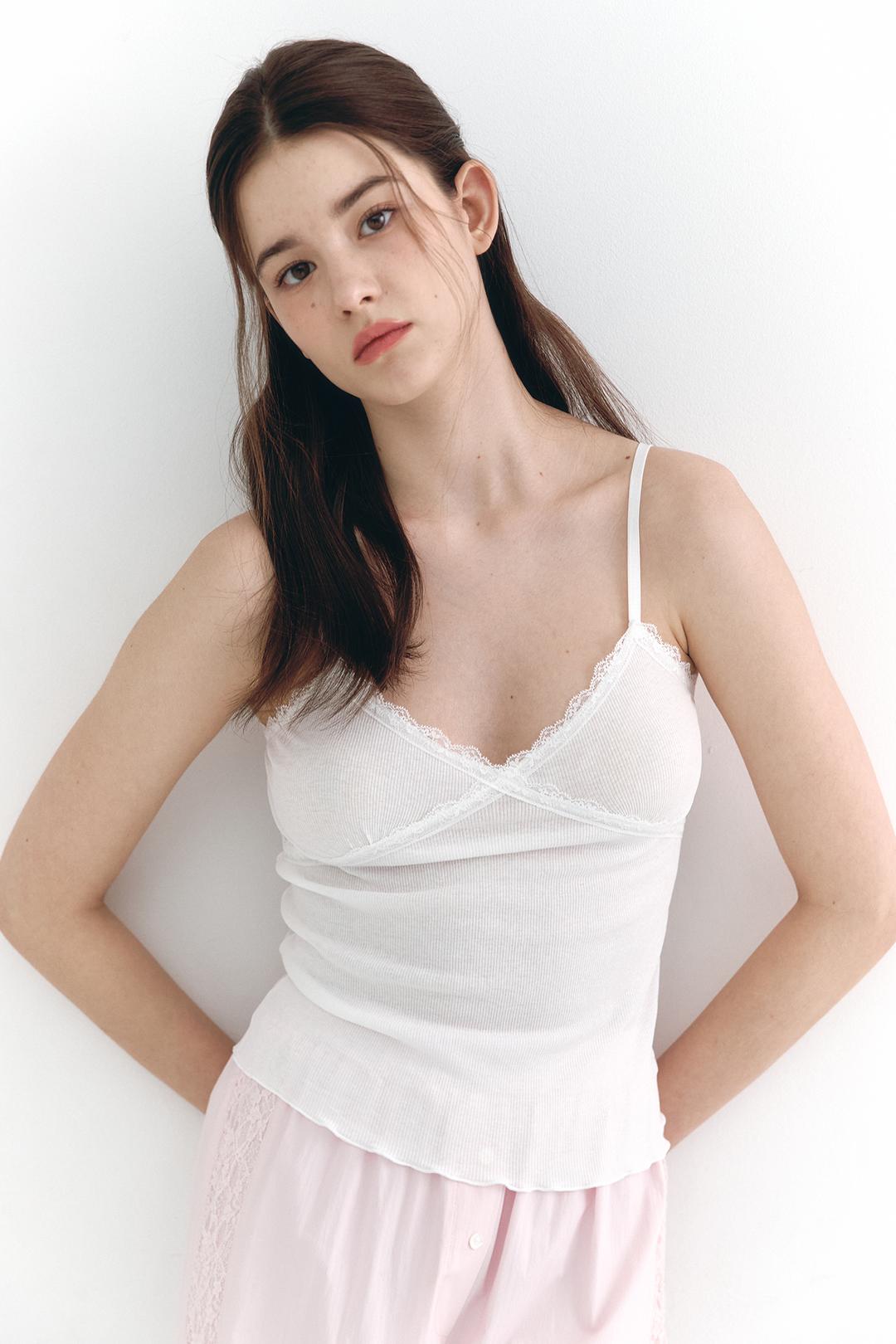 Cross Lace Sleeveless White