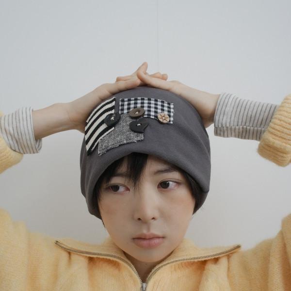 patch button beanie ( 4 color )