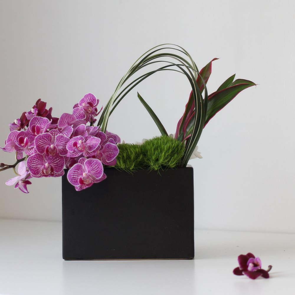 도자기 화병 블랙 심플 사각 인테리어 꽃꽂이 꽃병