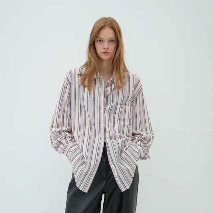 OVERSIZED STRIPE SHIRT_LAVENDER
