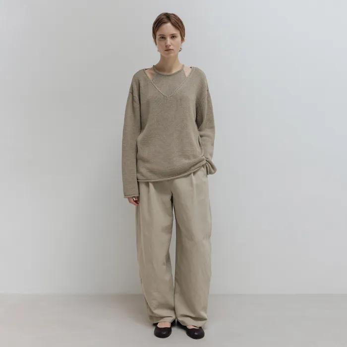 paper v knit (pale khaki)