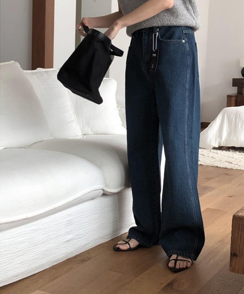 르버터 딥 보이 진 세미와이드 데님 팬츠 이너프