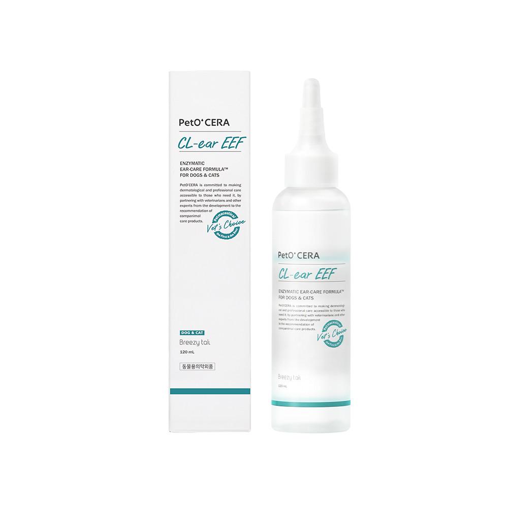페토세라 클이어 EEF 120ml 강아지 고양이 귀 세정제 귀청소 귓병 예방