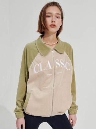 Classic velour Zip-up [Beige]