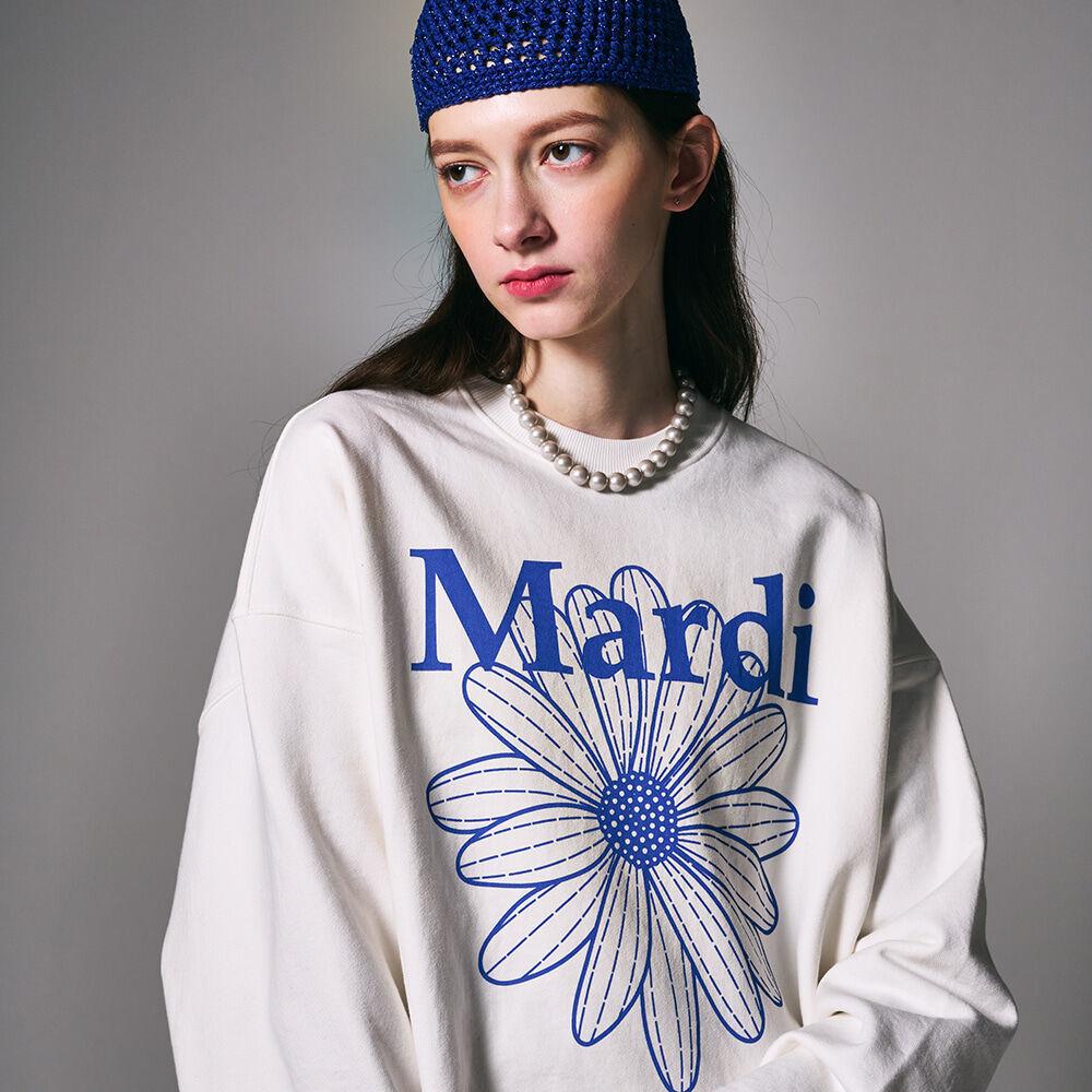 SWEATSHIRT FLOWERMARDI_WHITE VIVIDBLUE