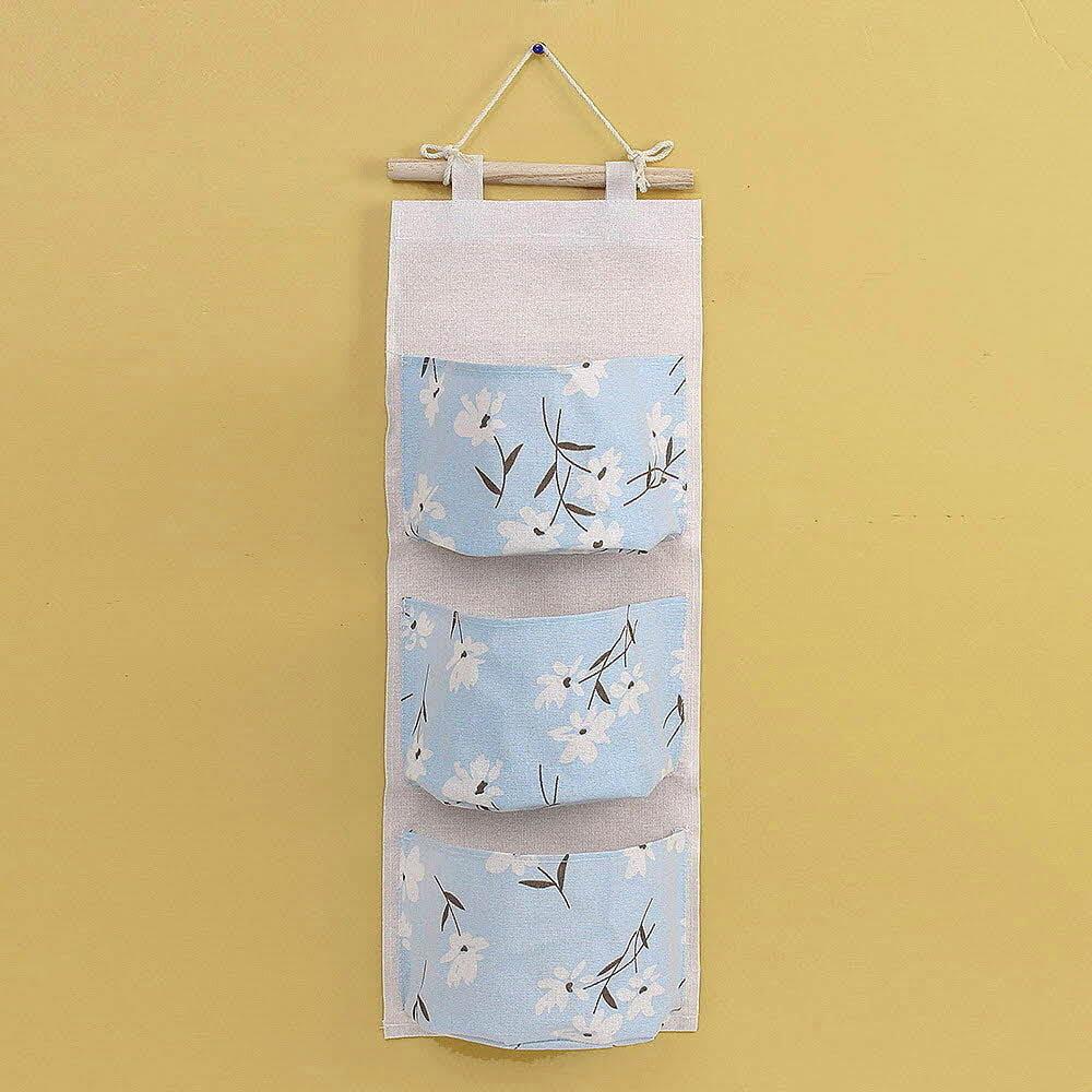 플라워 벽걸이 포켓 수납함 3단 스카이 벽걸이수납포켓