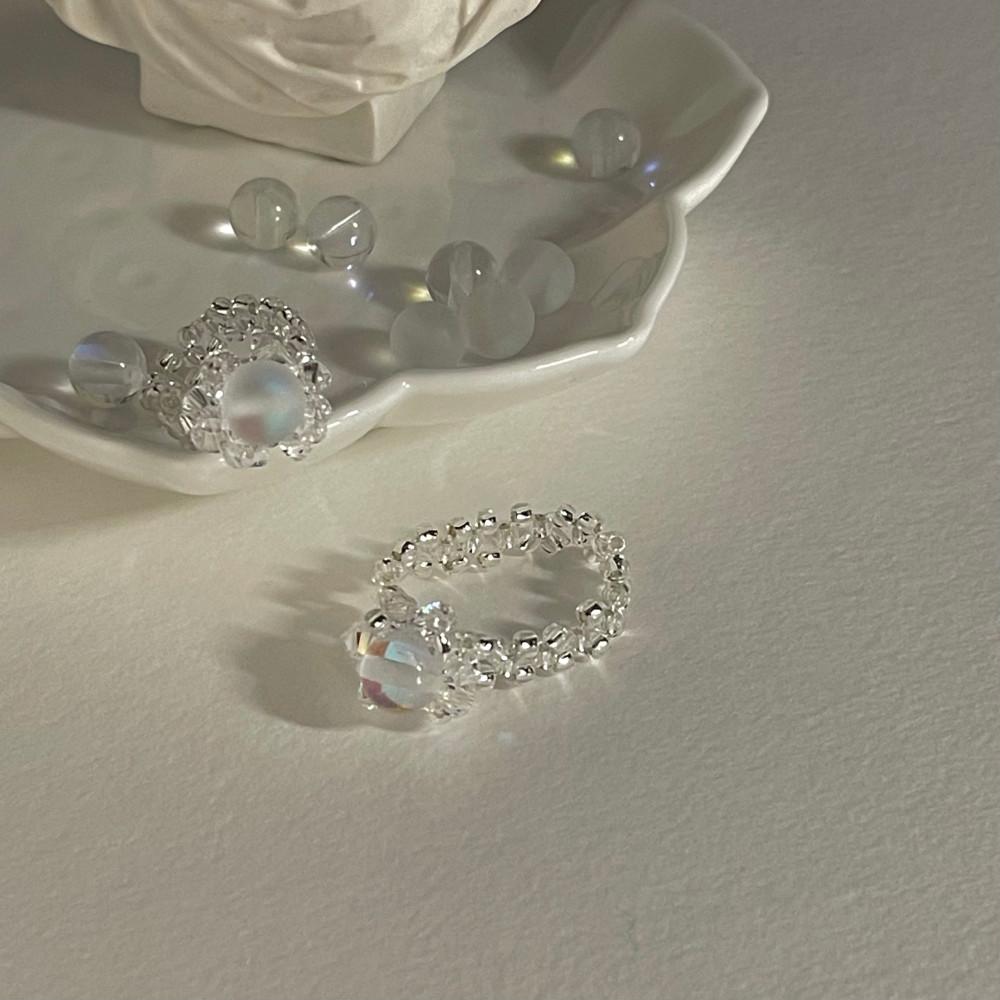 [누드피치] Sugarplum beads ring(2 color) 크리스탈 월광석 비즈 반지