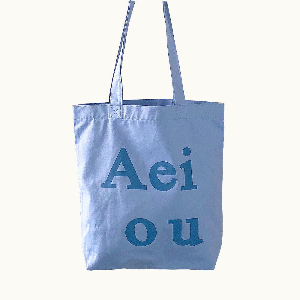 아에이오우 Aeiou Logo Bag (Cotton 100%) Vintage blue - 위시버킷