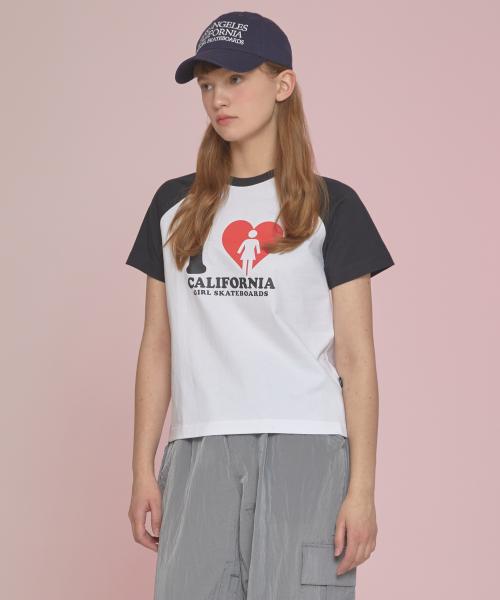 I LOVE CALIFORNIA RAGLAN TEE black