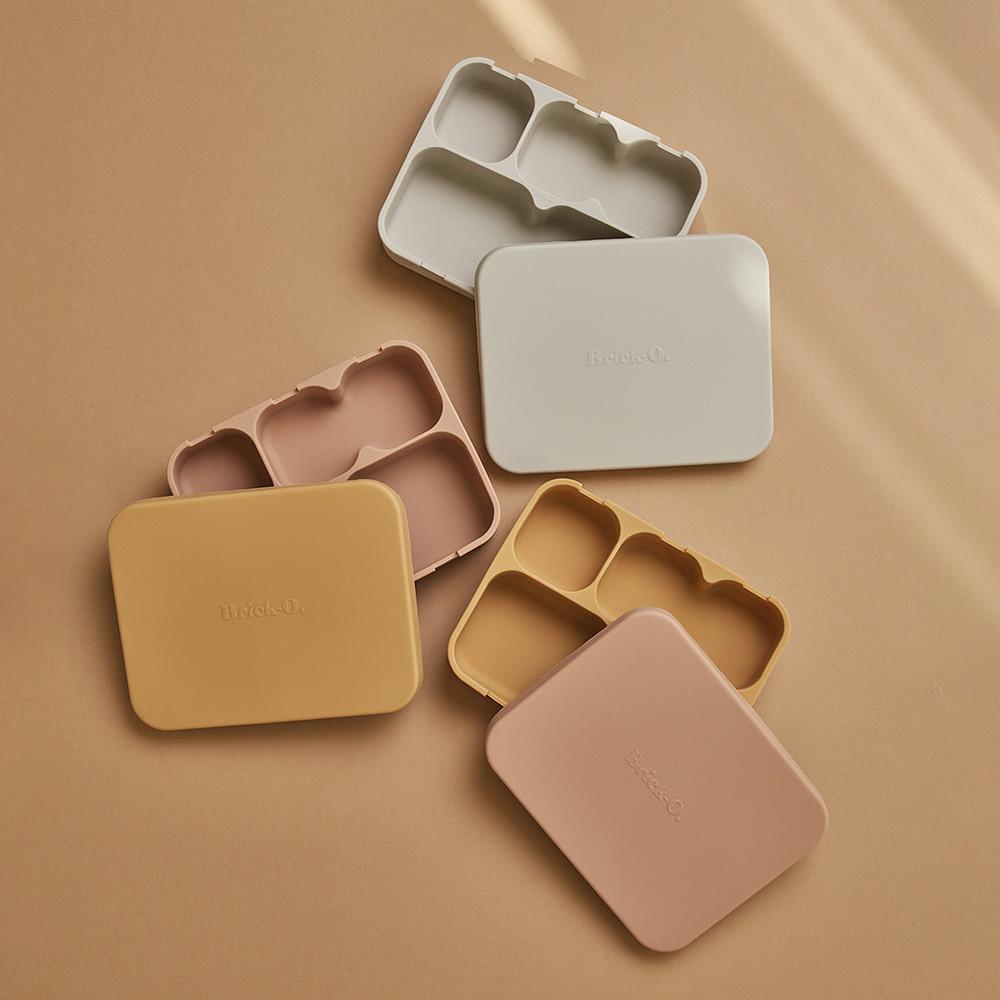 브릭오 커스터마이징 실리콘 흡착식판 세트 / 모듈형 아기 이유식 유아 밀폐 자기주도 돌 플레이트 접시 볼 그릇 소분 도시락 보관