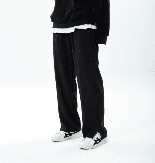 유니섹스 와이드 밴딩 슬랙스 black