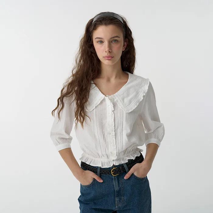 Cottage Ruffle Blouse_White
