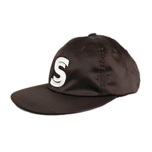EMBLEM PATCH SATIN CAP (BRWON)