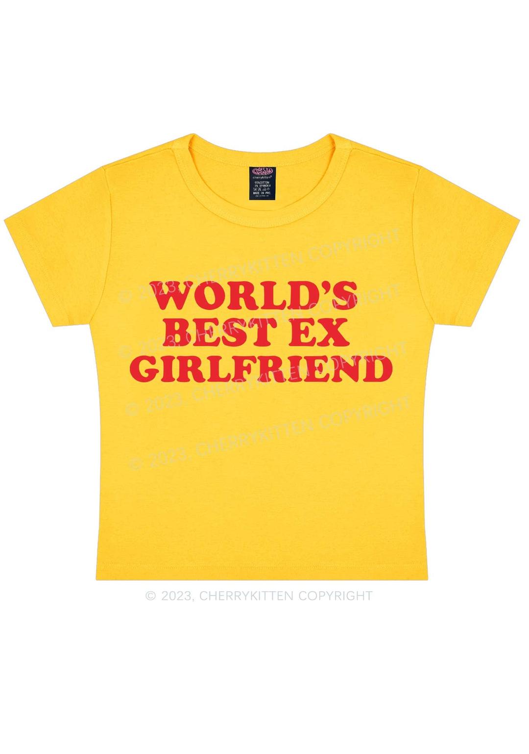 Best Ex Girlfriend Y2k Baby Tee - Yellow / S