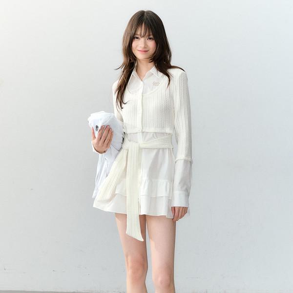 Sugar Cable Layered Shirt Dress