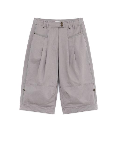 벌룬 핀턱 카프리 팬츠 (핑크 베이지)