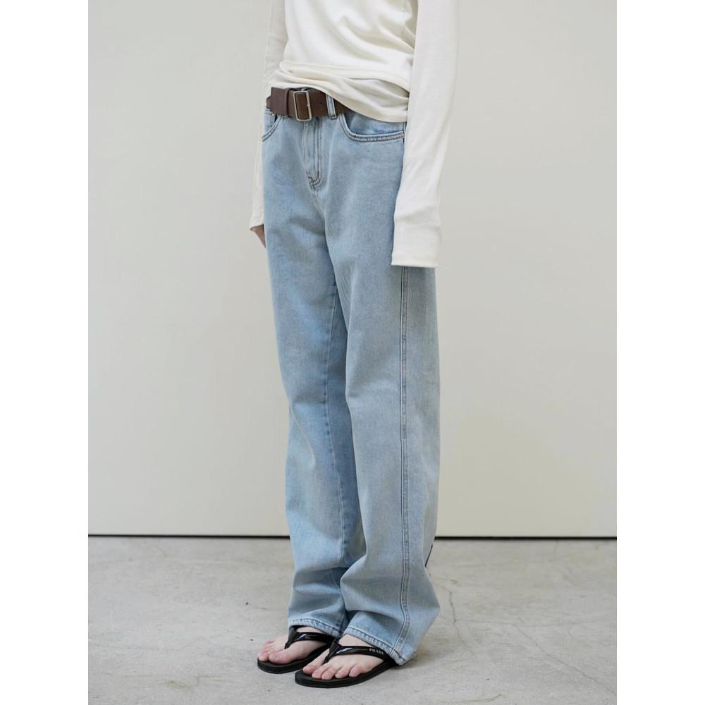 소프트 백 절개 연청 루즈 데님 팬츠 (lightblue)