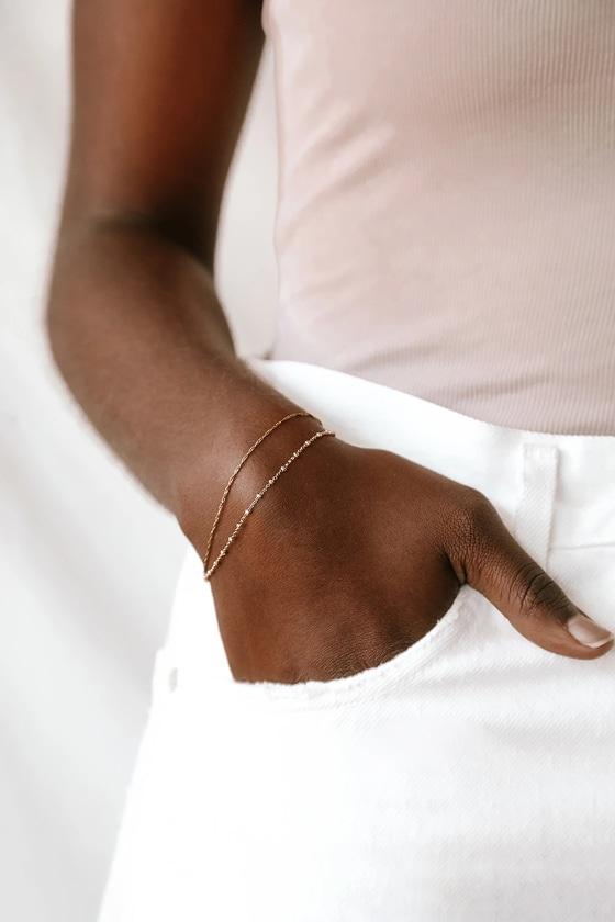 Dearly Dainty 14KT Gold Chain Layered Bracelet
