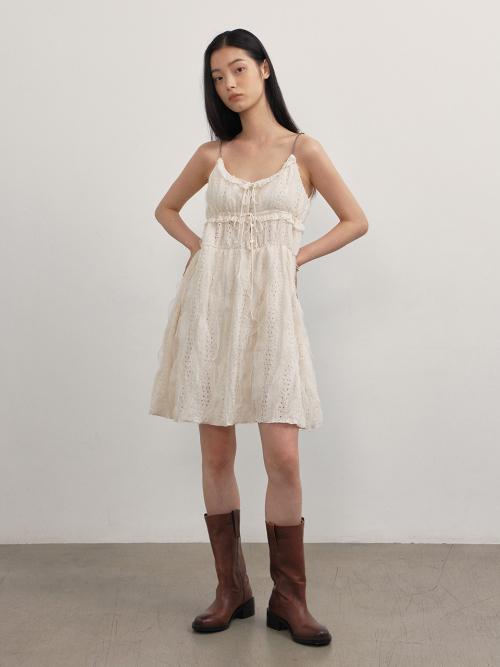 아틀란티스 레이스 원피스_크림