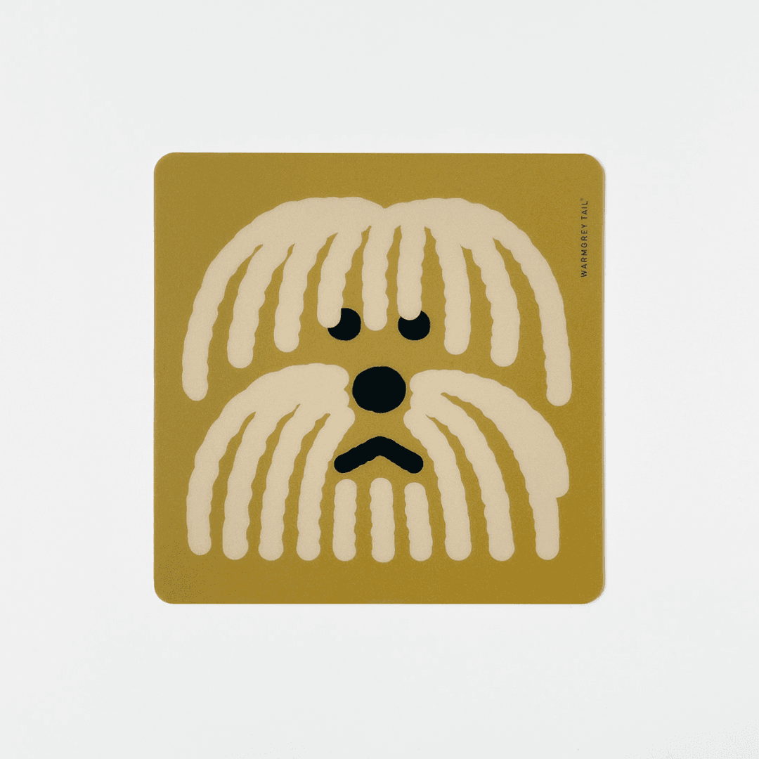 FLUFFY DOG MOUSE PAD - DARK YELLOW