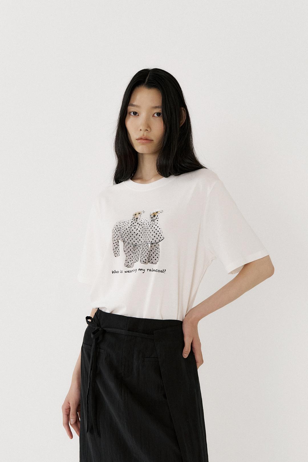 POODLE T-SHIRT, IVORY