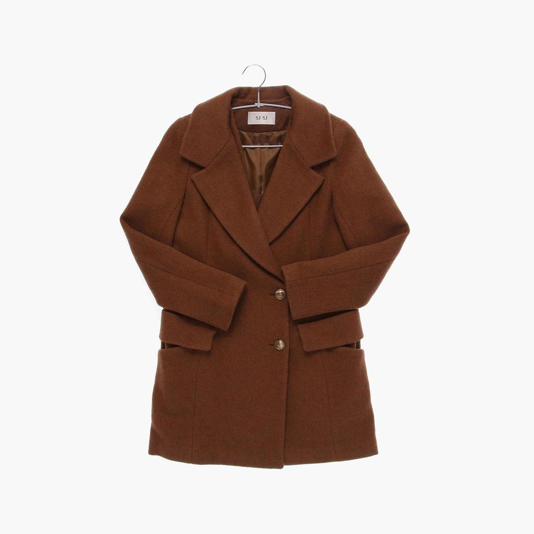 에스제이 에스제이 울 모직 코트 여자 M