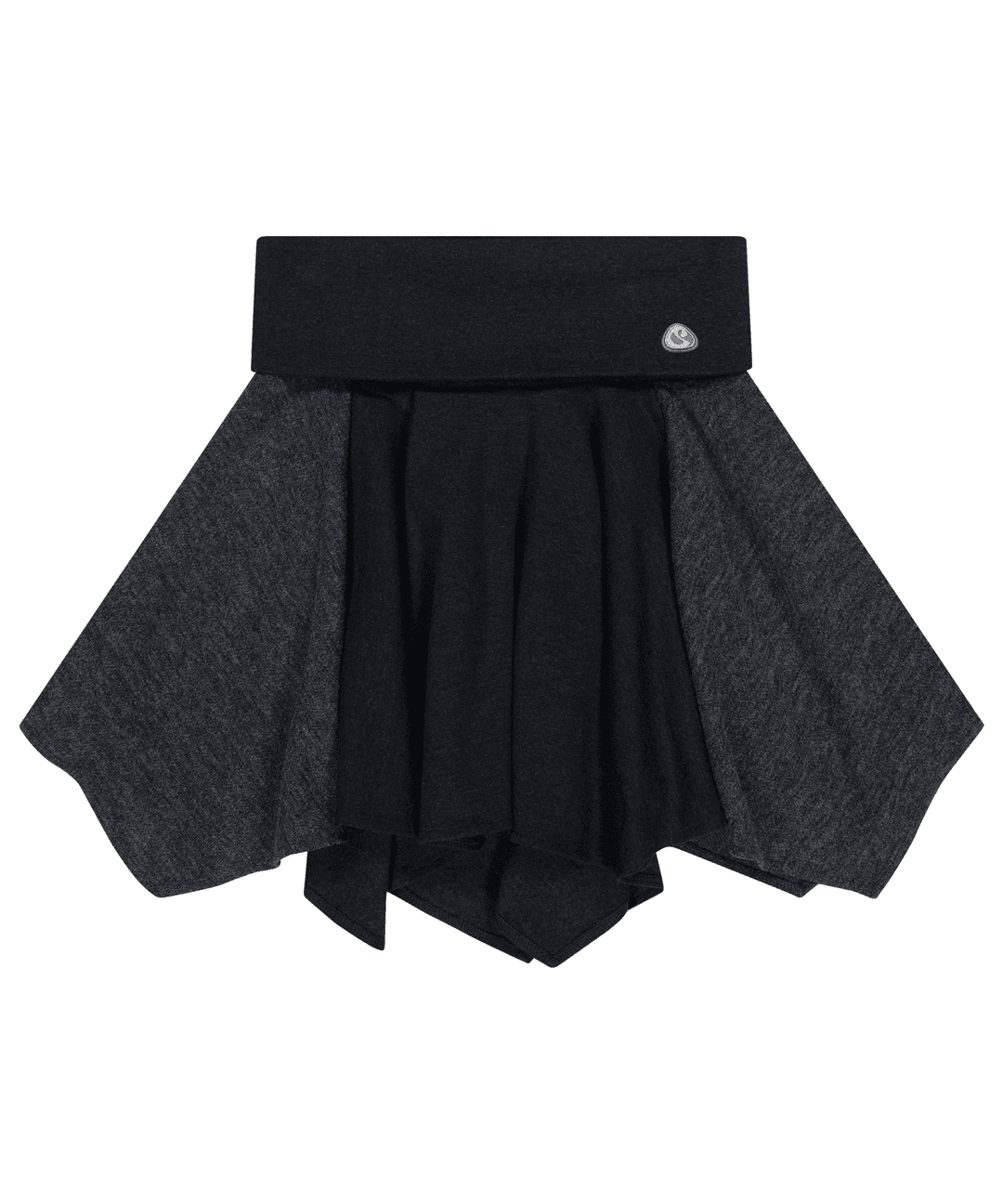 FOLDING UNBALANCED SKIRT CHARCOAL