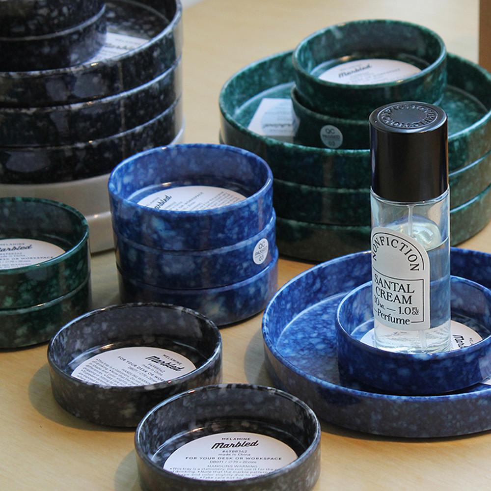 마블 멜라민 원형 악세사리 소품정리 트레이 3size