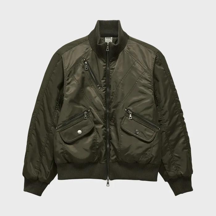DD cropped studded MA-1 jacket (KHAKI)