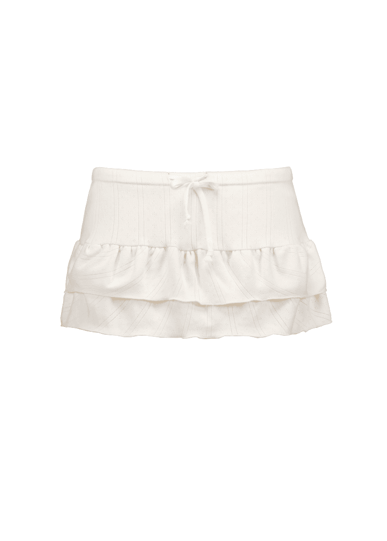 [예약배송] BLOSSOM PICOT MINI SKIRT [IVORY]