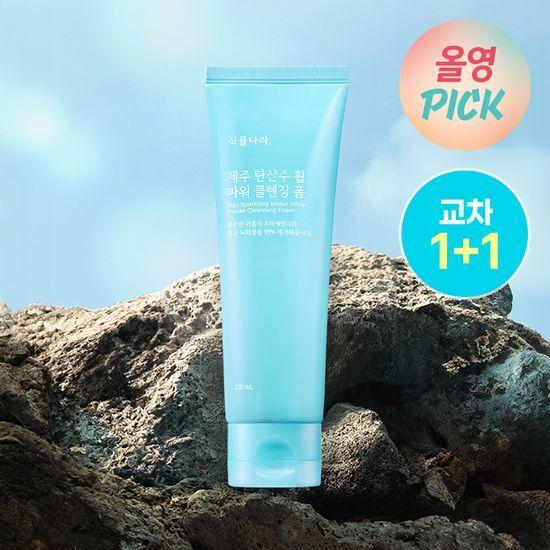 [미세먼지 세정/교차 1+1]식물나라 제주 탄산수 휩 파워 클렌징 폼 120ml