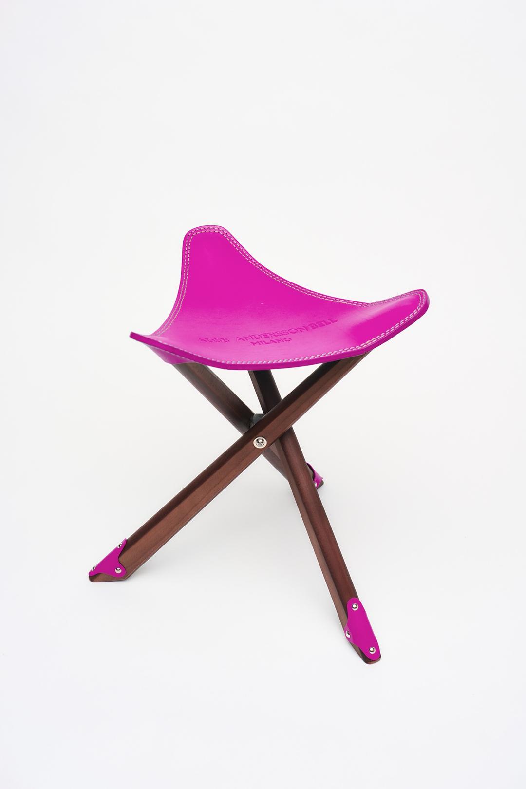 ADSB MILANO LEATHER TRIPOD STOOL aaa426u(PINK)