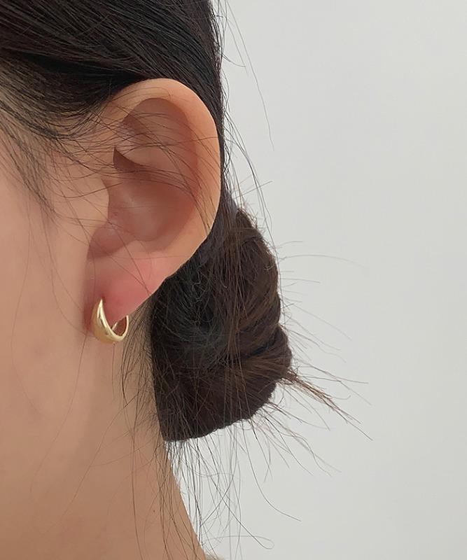 (silver925) 미니 볼륨 원터치 귀걸이 *2color