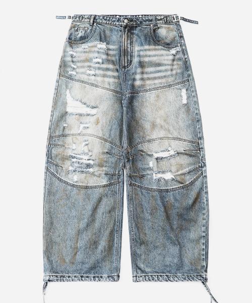 0409 코스모 컨벡스 데님 팬츠 - 라이트블루