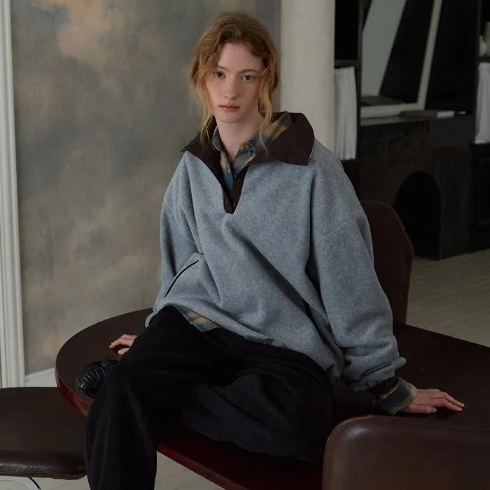 Reversible Fleece Jumper (Brown)