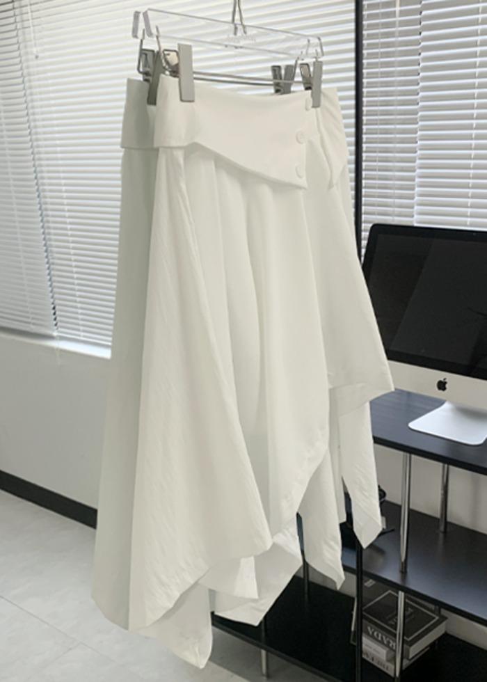 아코이 [무배/언발스커트] drape unblance A-line midi sk (2C)