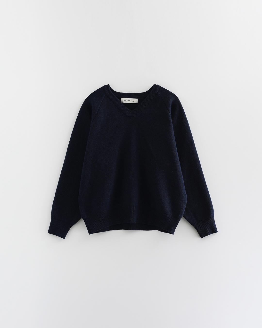 Classic Overfit V-Neck Knit_Navy