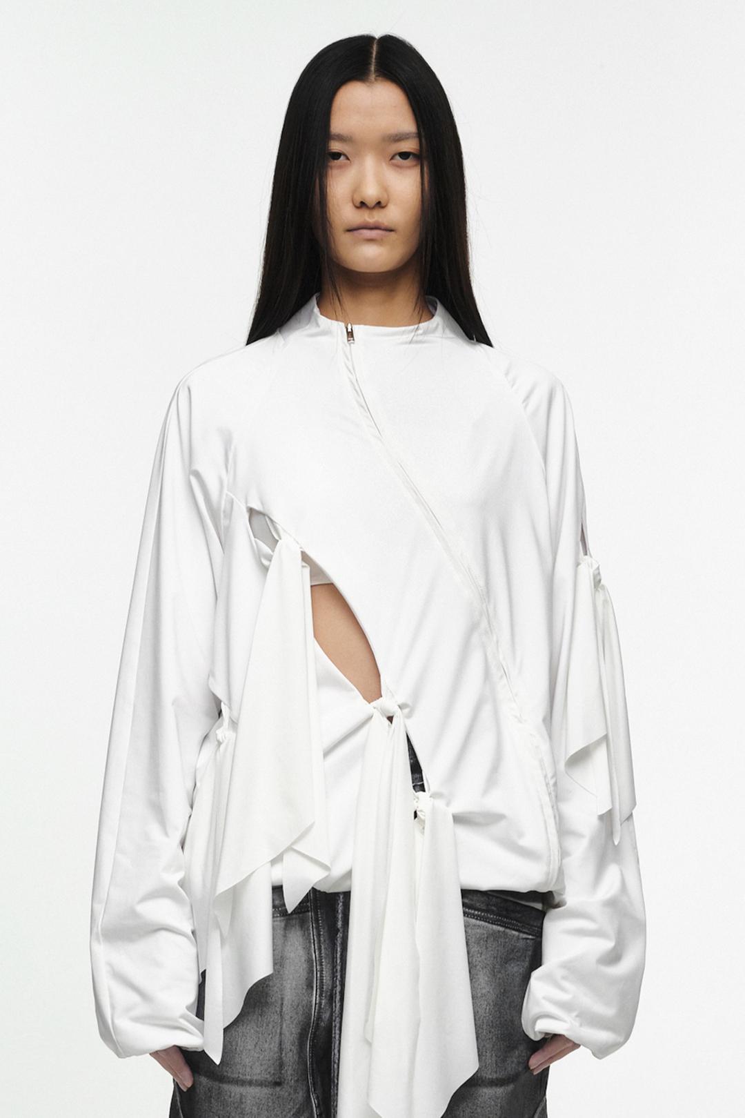 TIE JERSEY JACKET IVORY