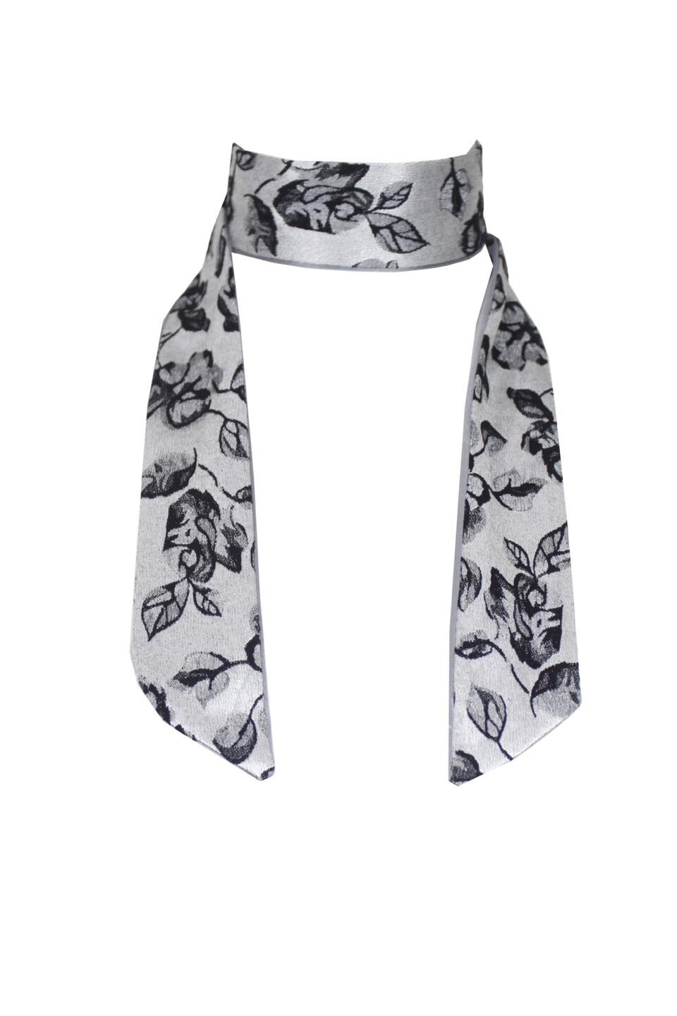 [MADE] Miae rose satin scarf (Silver/Black)