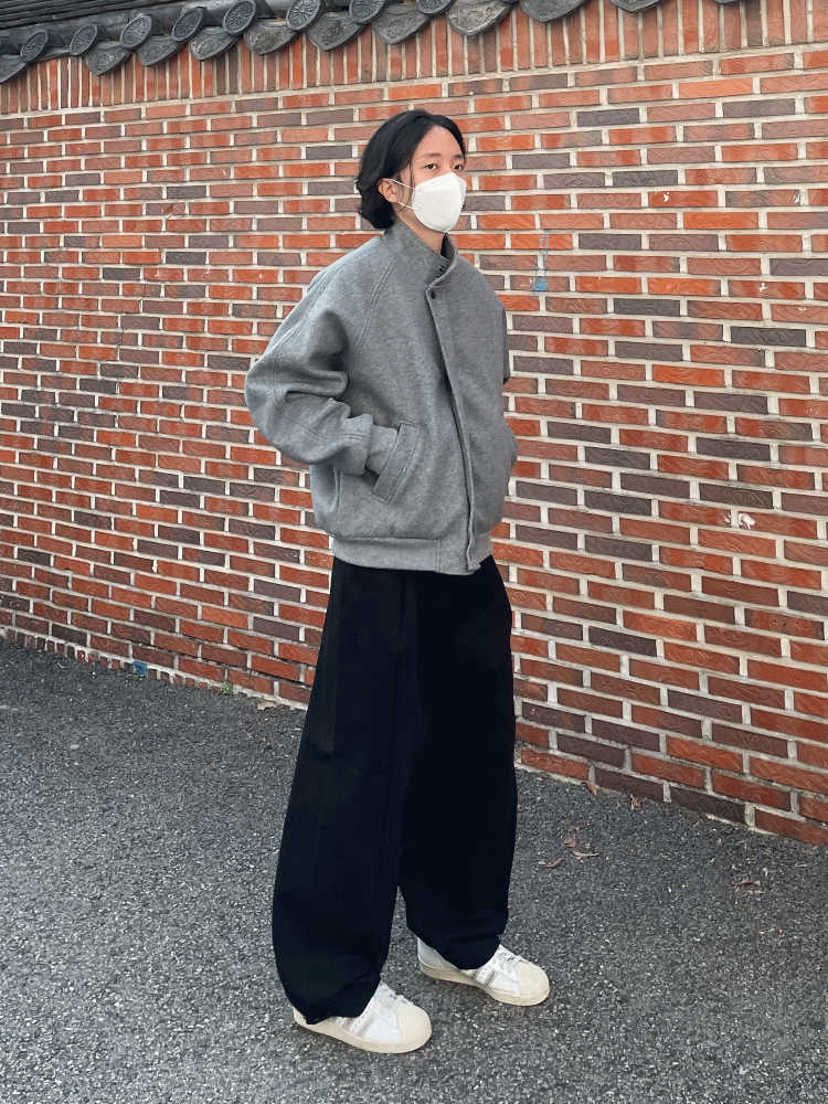 하이넥 울 블루종 (2 color)