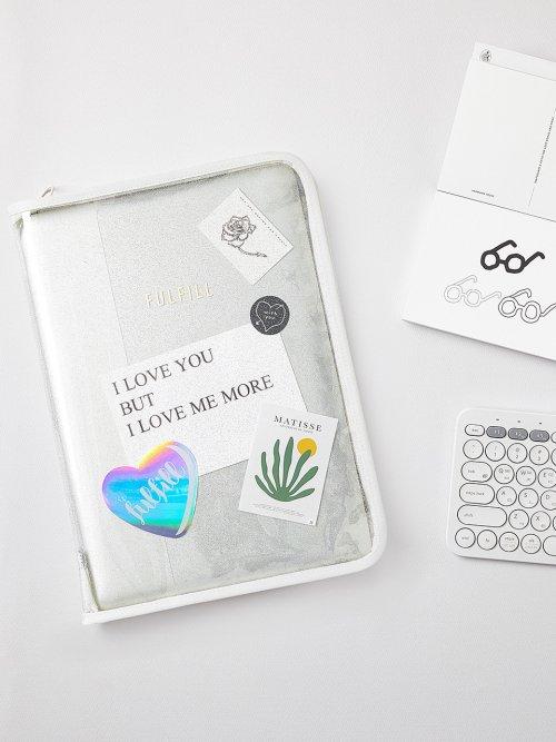 글리터 클리어 스터디 파우치