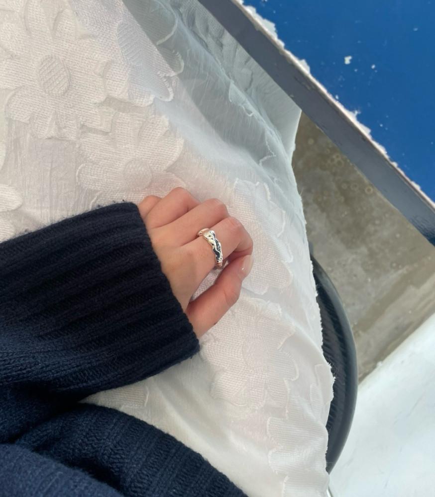 [당일] 실버925 lava bold ring 데일리 프리사이즈 오픈링 호일링 볼드링