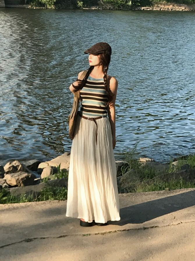 sk - 위너 롱스커트 [벨트set]