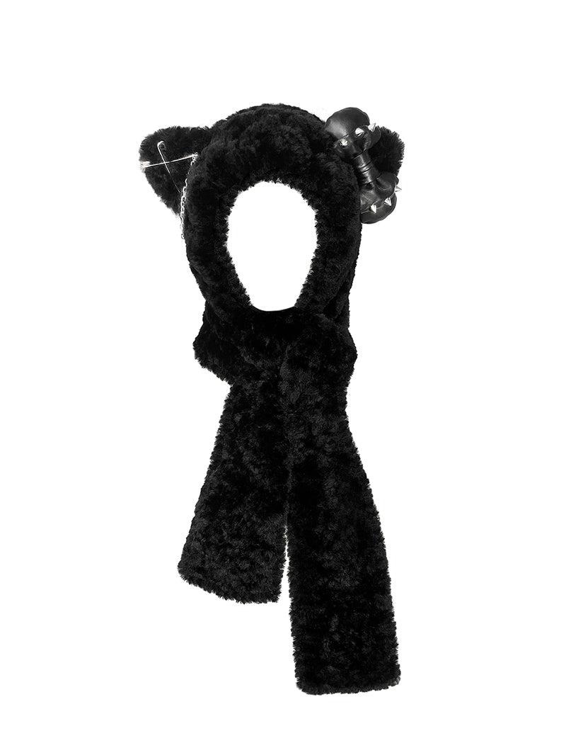PUNK CAT HOODED SCARF - OS
