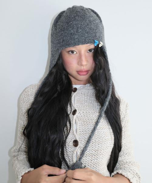 EAR FLAP HAT - CHARCOAL