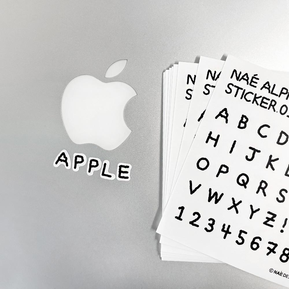 내알파벳 스티커 2매 / 다꾸스티커