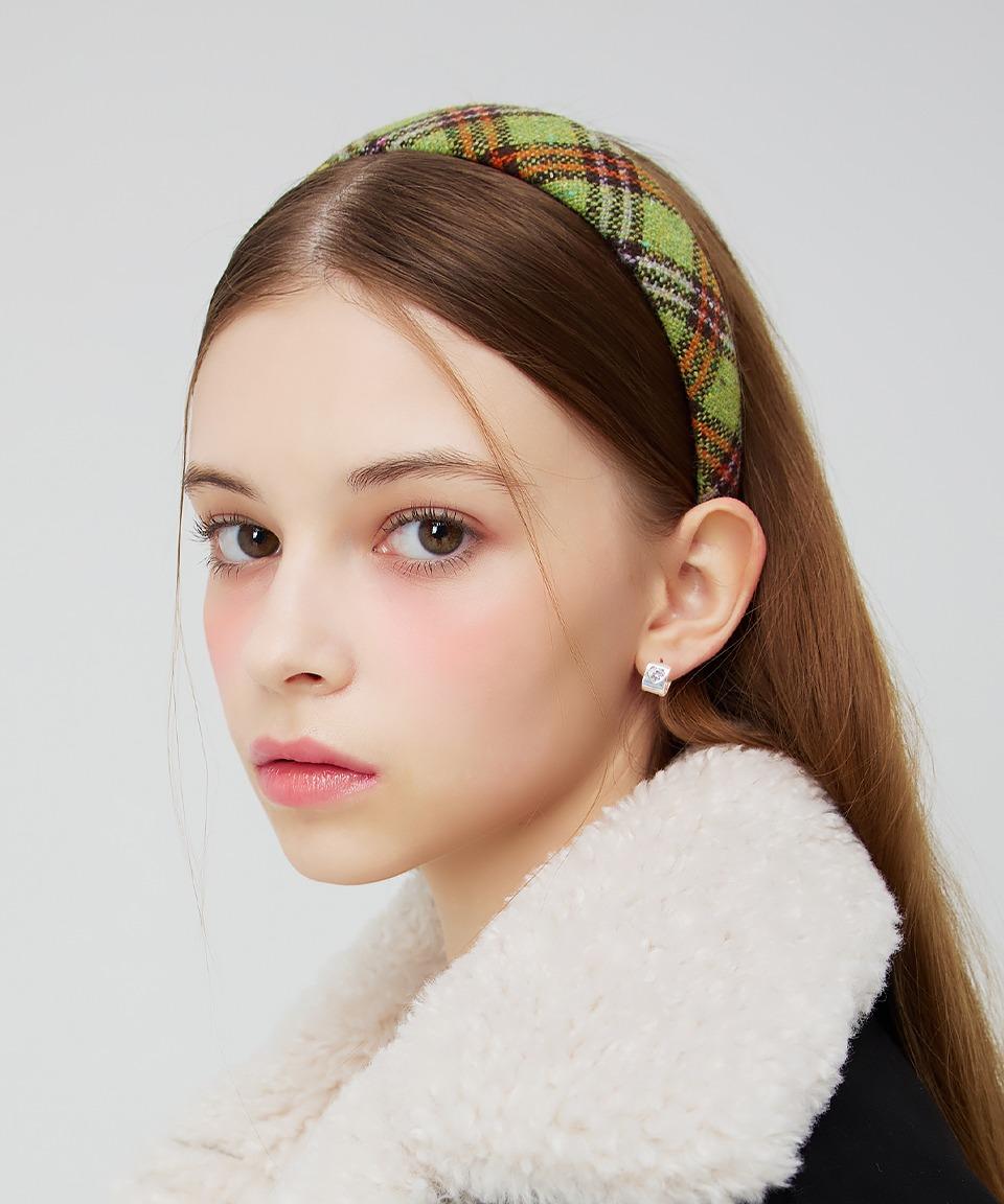 [Edition] 하이틴 볼륨 체크 헤어밴드 _ 그린